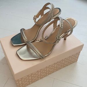 Jewel Badgley Mischka Braided Ankle Strap Heels